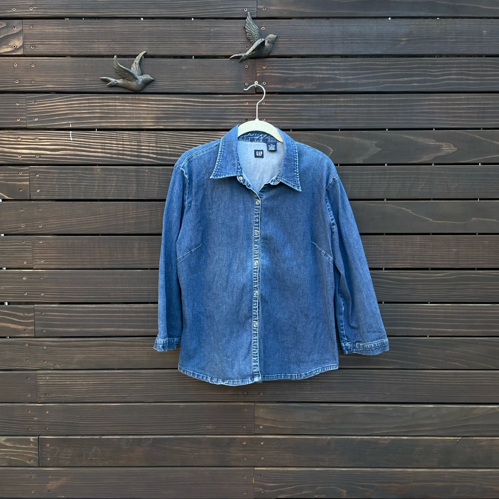 GAP Denim Button-Down Shirt - Blue